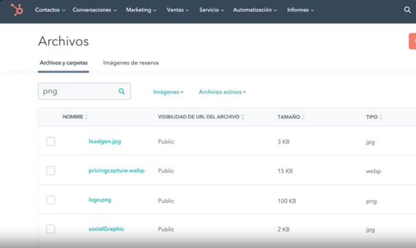 administrador de archivos cms hubspot