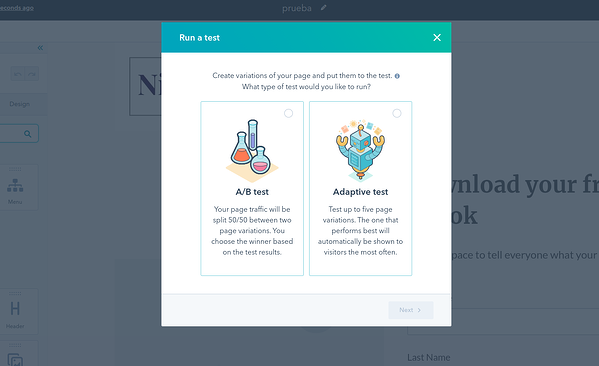 ab test y test adaptativos de hubspot