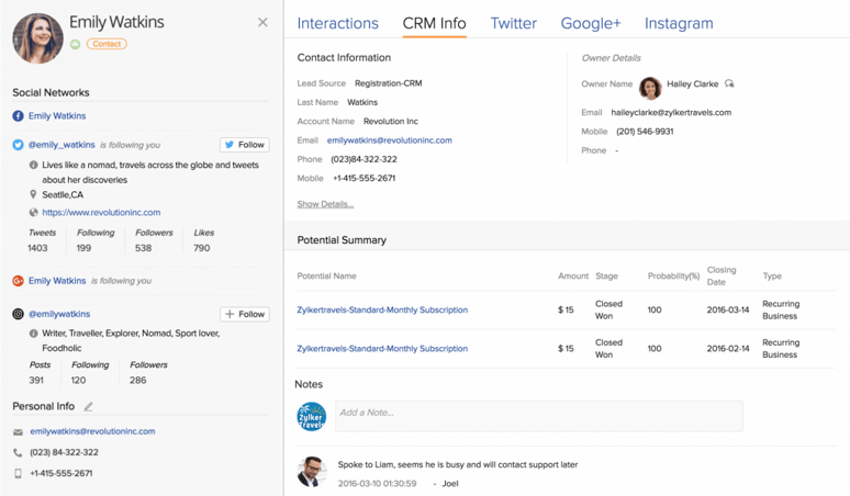 como funciona el crm zoho