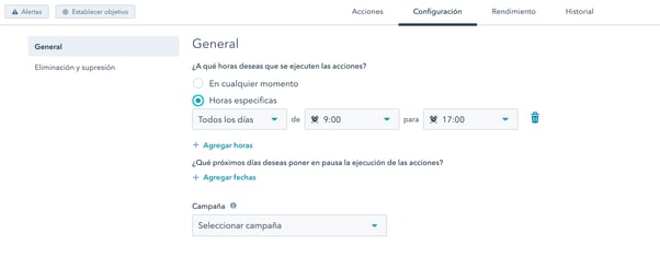 configuracion de worfklows de hubspot