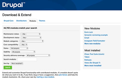 interfaz drupal